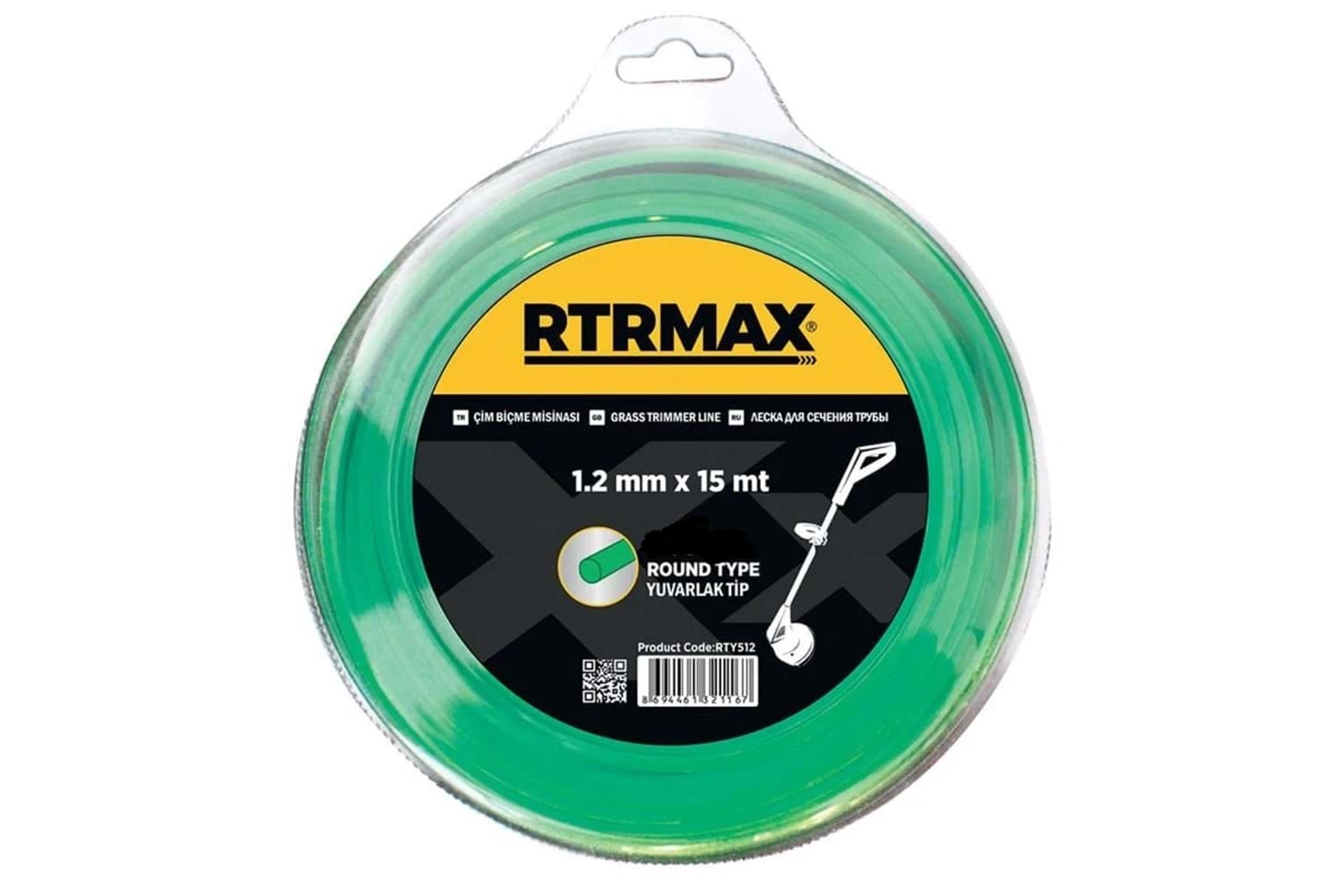 RTY533 Tırpan Misinası Yeşil Yuvarlak 3,3 MM*46 MT RTRMAX