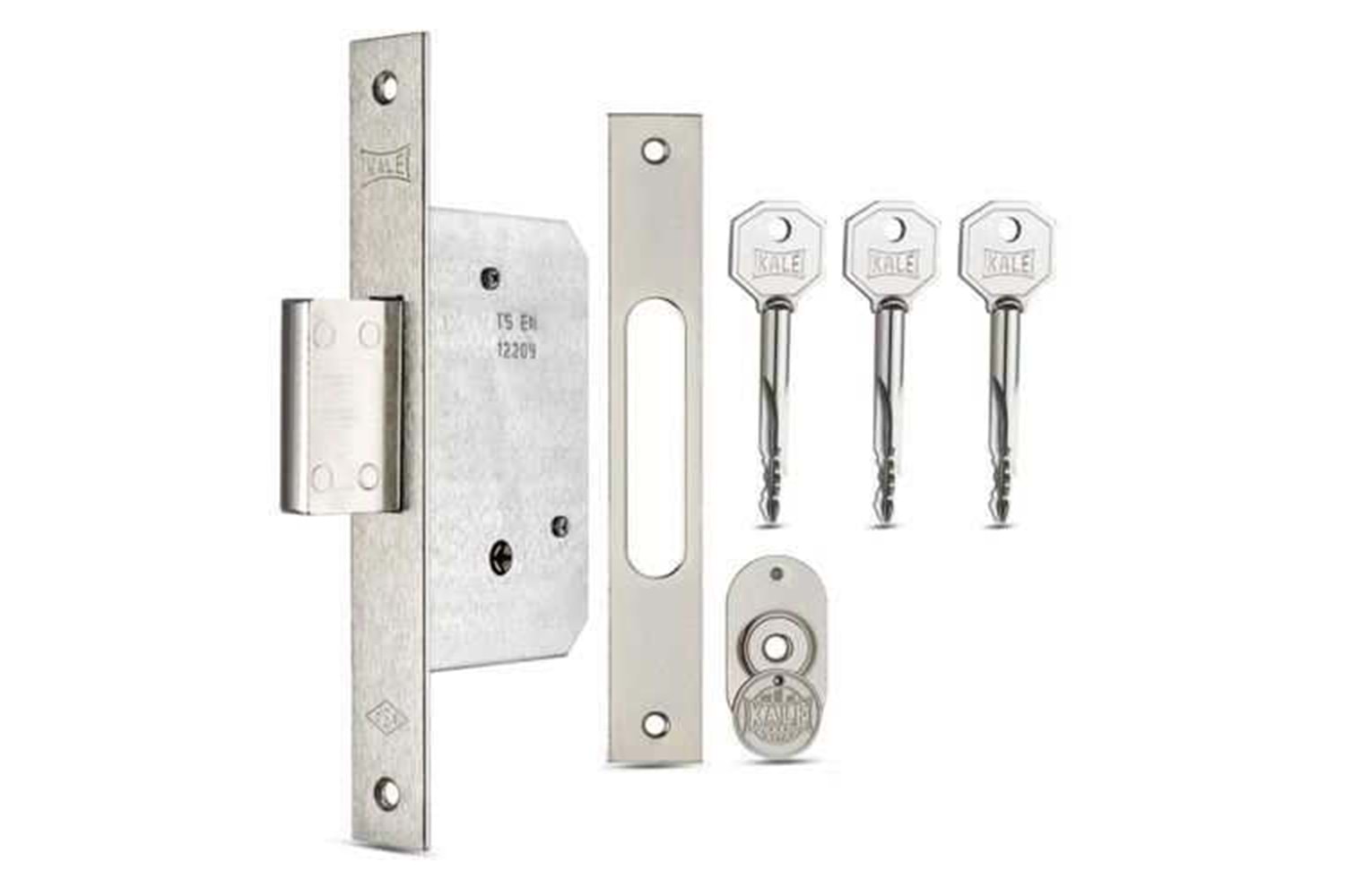 Kale Kilit 189 F - Prazis Silindirli Emniyet Kilidi 3 Turlu 3 Anahtarlı Nikel 35 mm