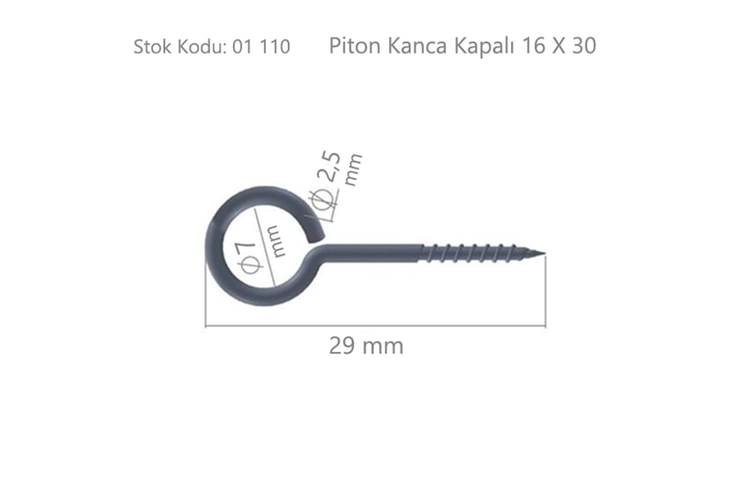Piton Kanca Kapalı 16 X 30 ( BA1630K )