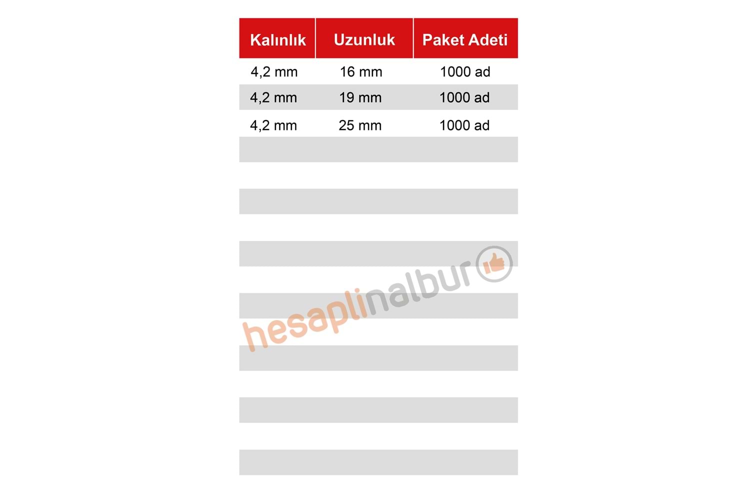 Meridyen Pul Başlı RYSB Matkap Uçlu Vida 4,2x16 MM 1000 Adet