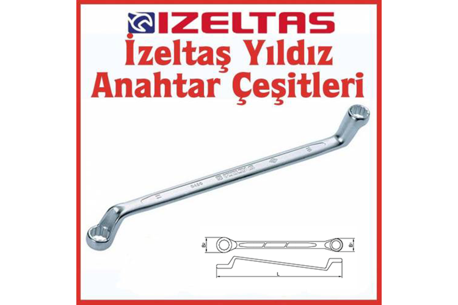 İzeltaş Yıldız İki Ağız Anahtar Takımı 8'li