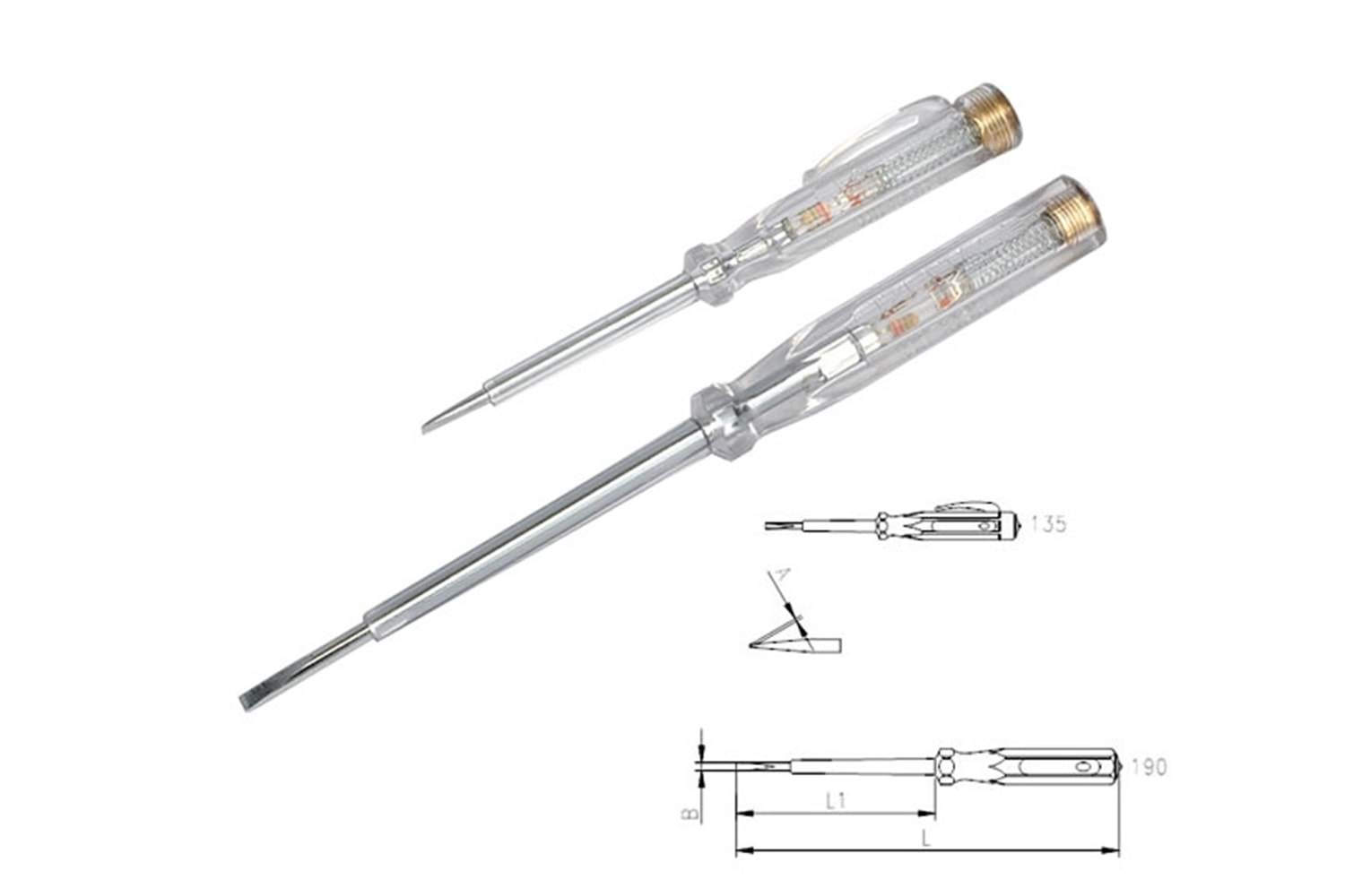 İzeltaş Elektrik Kontrol Kalemi Düz Uçlu 190 mm