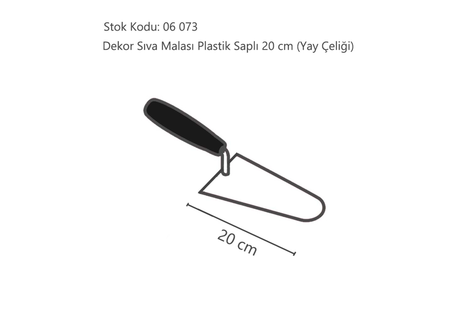 Dekor Sıva Malası Plastik Saplı 20 CM ( Yay Çeliği ) 371