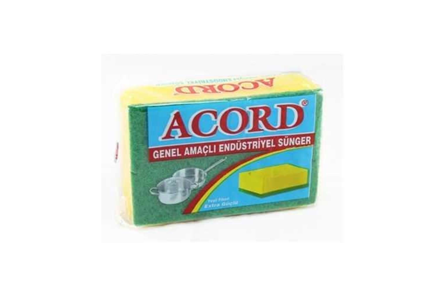 Acord Endüstriyel Düz Bulaşık Süngeri 4 lü