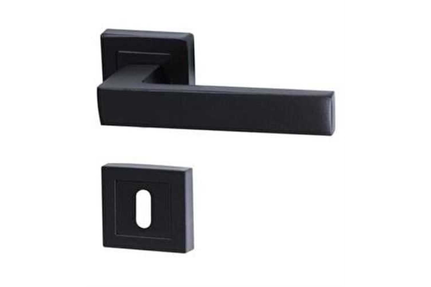 Rozetli Kapı Kolu (Damla) Mat Siyah Oda