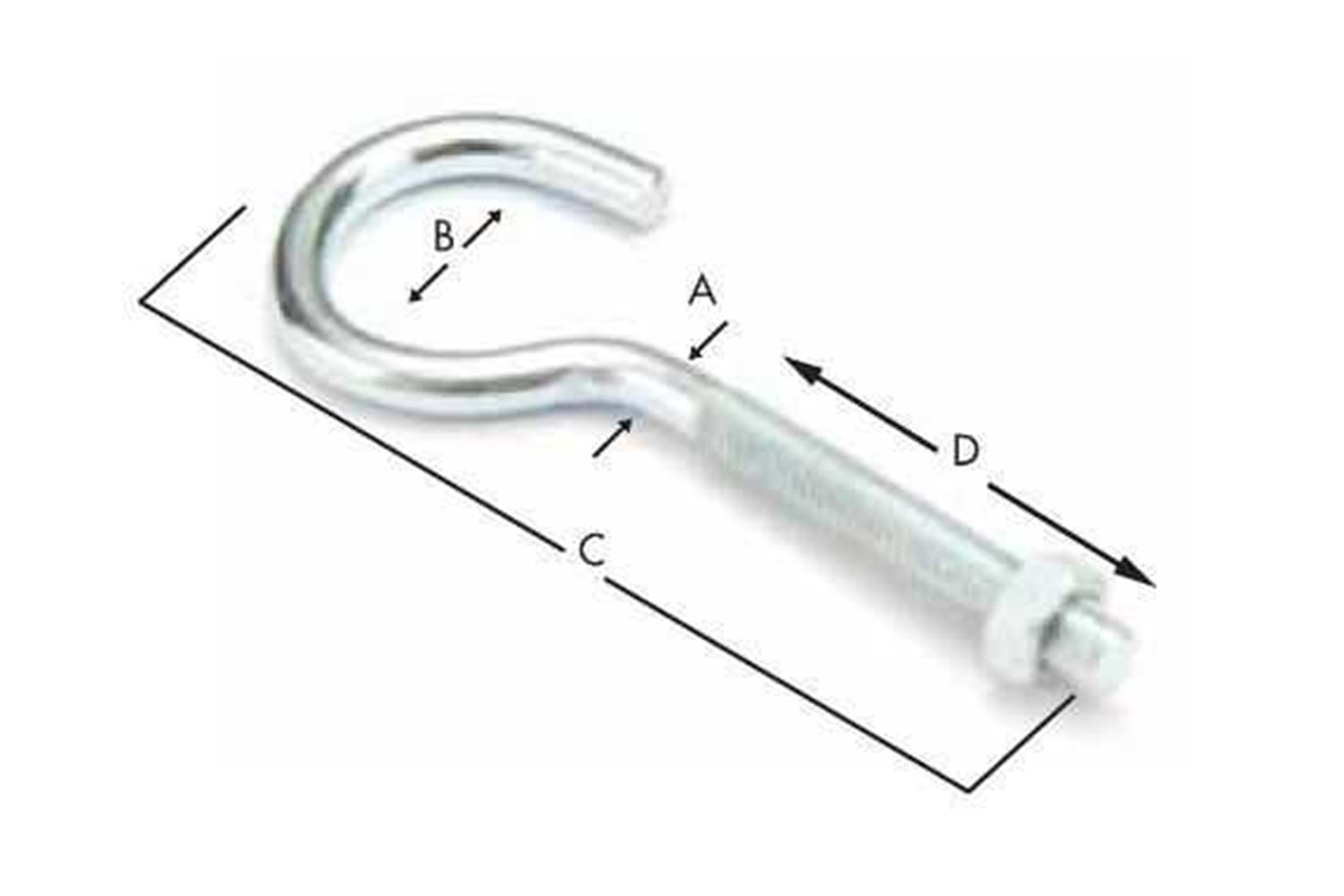 Piton Açık Kanca Civatalı M6x70