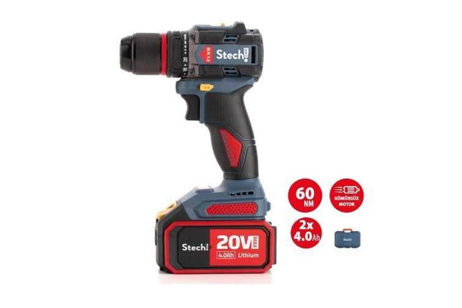 Stechend SX12 x 4.0 Ah Akülü Darbesiz Matkap