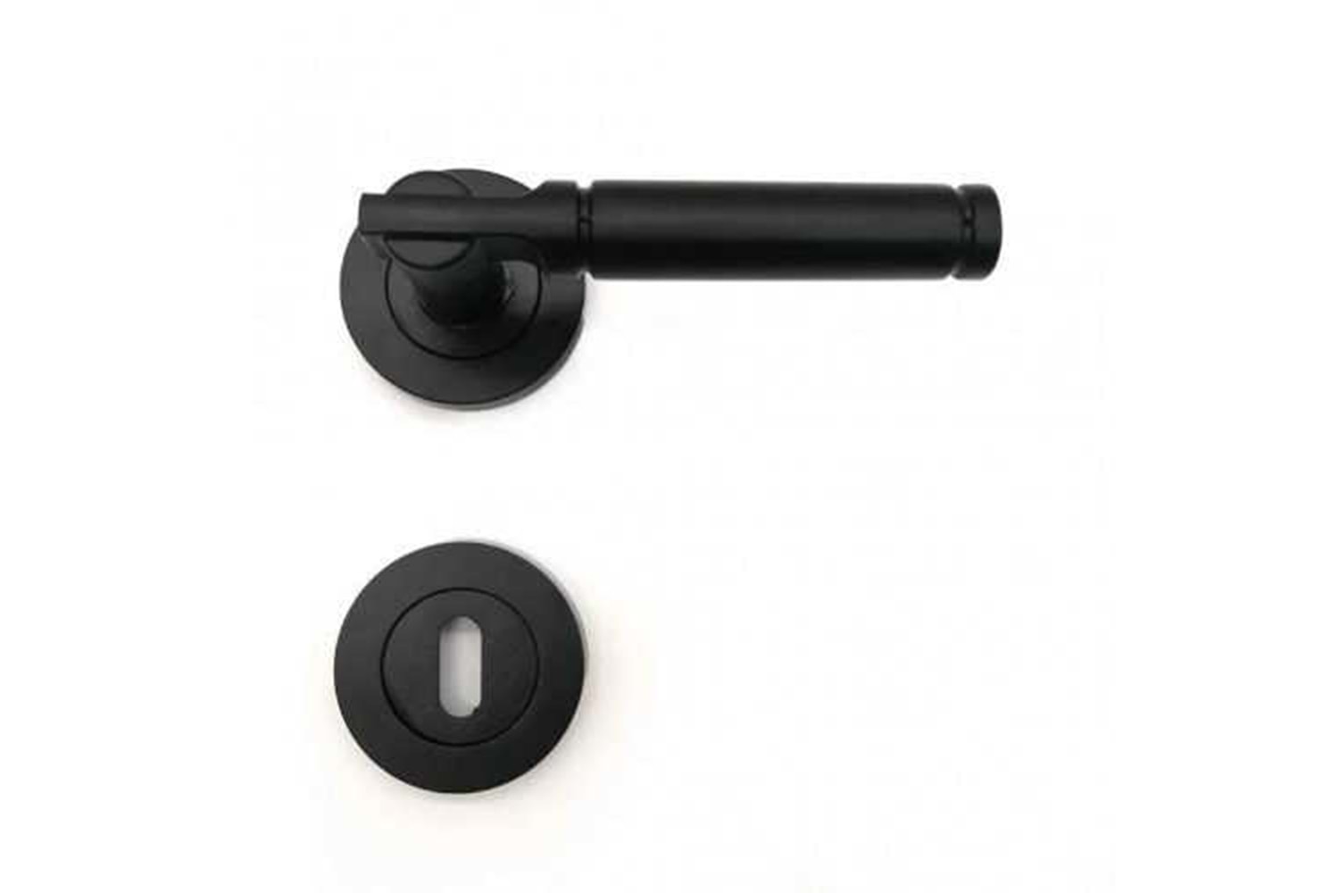 Rozetli Kapı Kolu ( Yağmur ) Siyah Oda