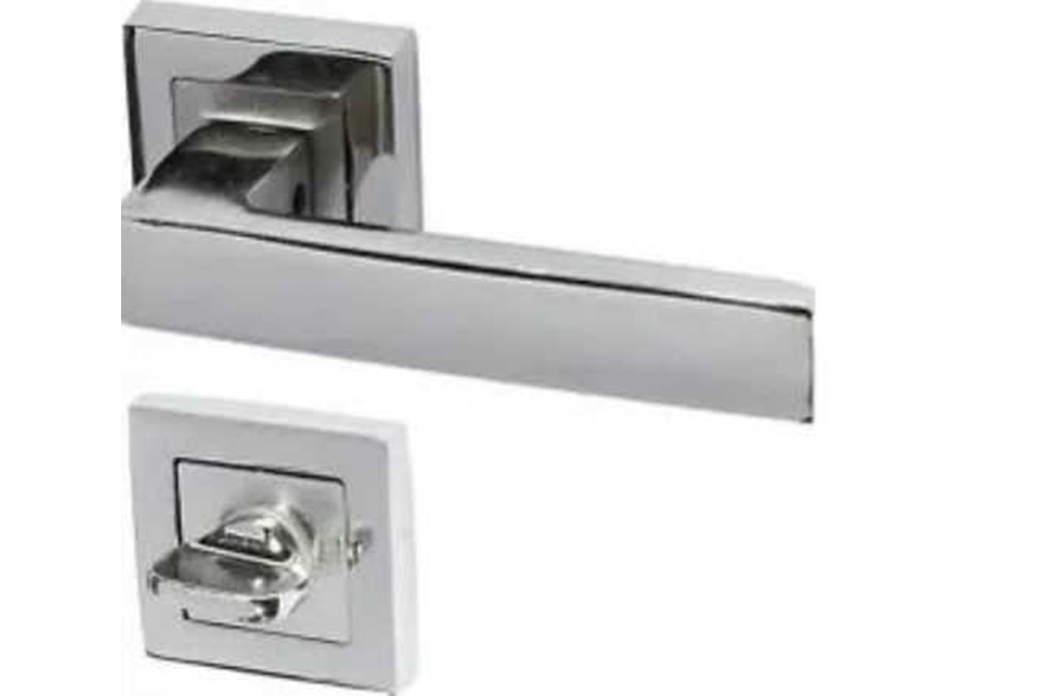 Rozetli Kapı Kolu (Damla) Nikel Saten Wc