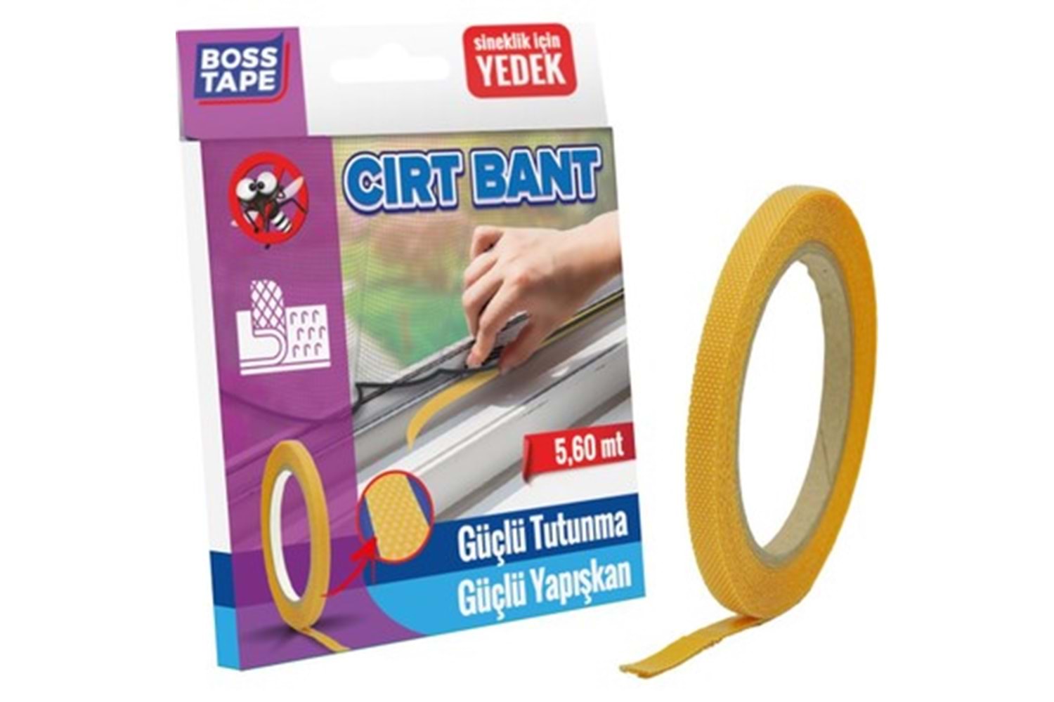 Boss Tape Sineklik Cırt Bant 8 mm x 5,6 mt BT-04003