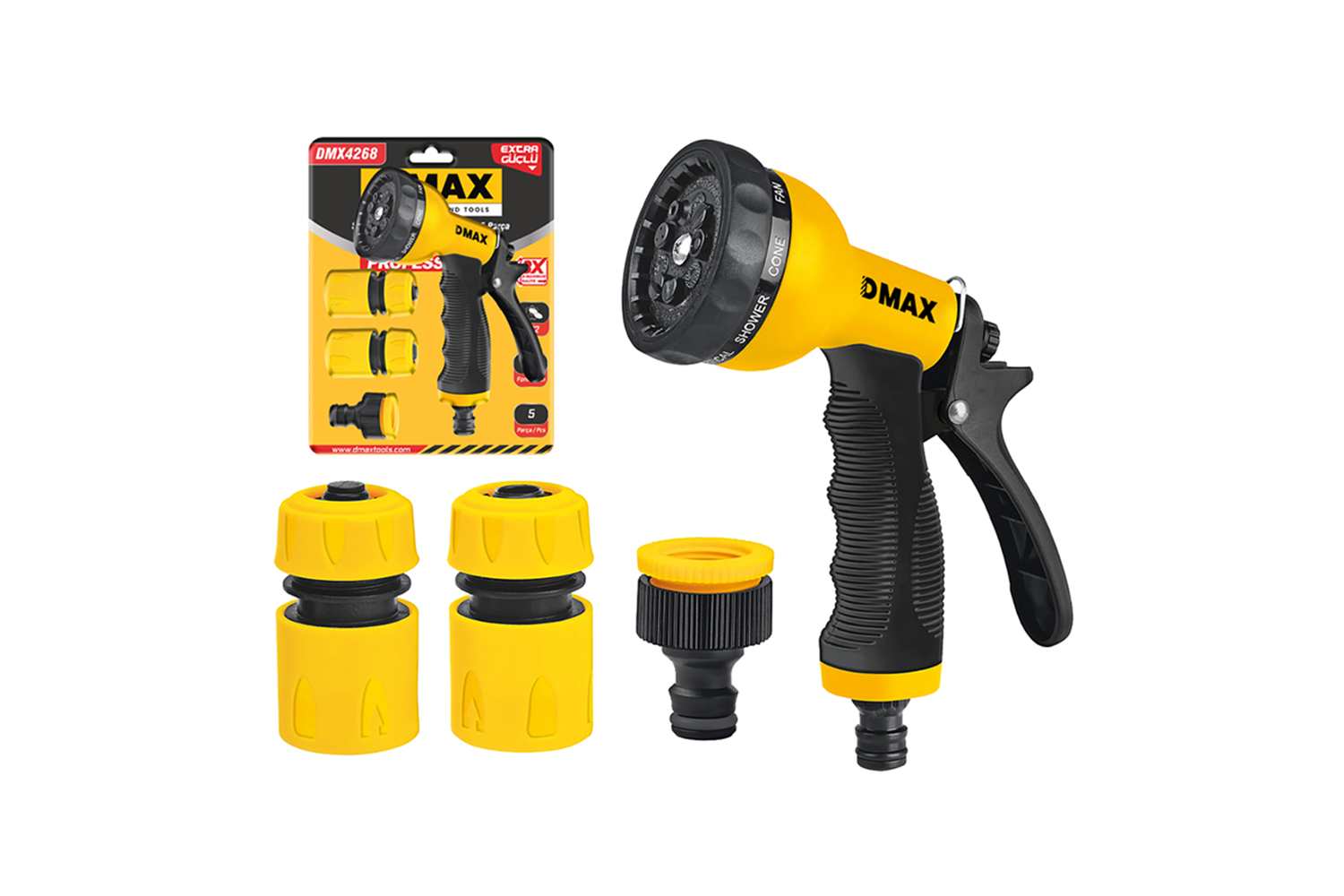 Dmax Sulama Tabancası Seti 8 Fonksiyon 5 Parça DMX4270