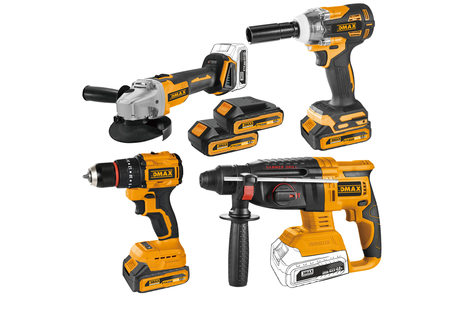Dmax Akülü 4 lü Set 21V 4.0 Ah DMX3044