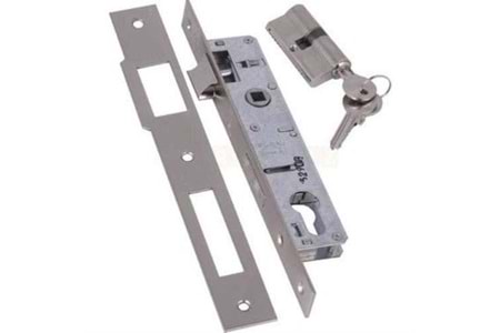 Kale Kilit 153U - Standart Silindirli Daire Kilidi Dar Tip Barelli Nikel 25 MM