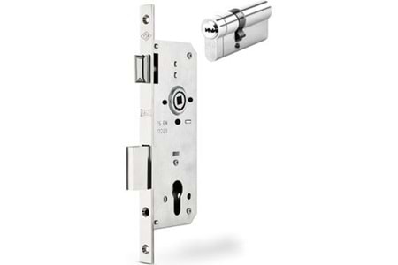 Kale Kilit 152R 45 mm Standart Silindirli Kilit 68 mm Rozet Delik 3 Milli Nikel