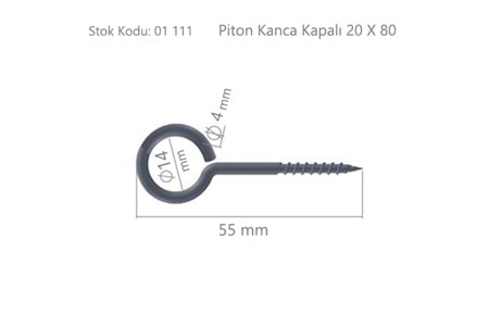Piton Kanca Kapalı 20 X 80 ( BA2080K )