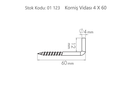 Korniş Vidası 4 X 60 ( BA9246 )