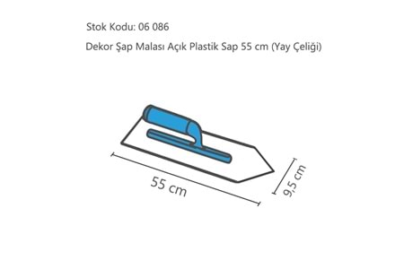 Dekor Şap Malası Açık Plastik Sap 55 CM ( Yay Çeliği ) 075