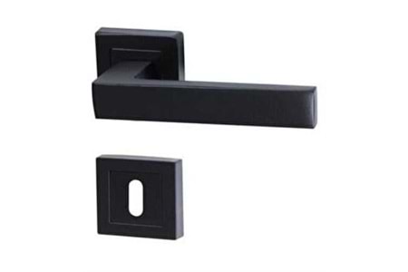 Rozetli Kapı Kolu (Damla) Mat Siyah Oda