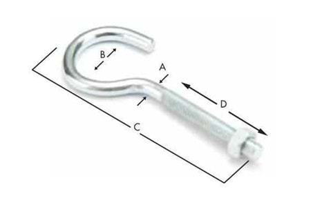 Piton Açık Kanca Civatalı M6x70