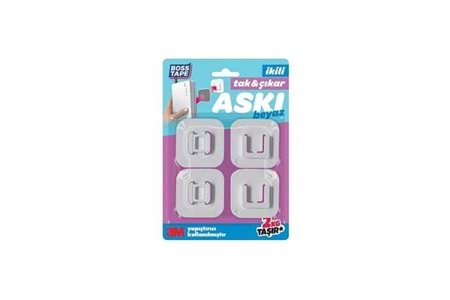 Boss Tape Tak Çıkar Askı Beyaz 2 li Set BT-11015
