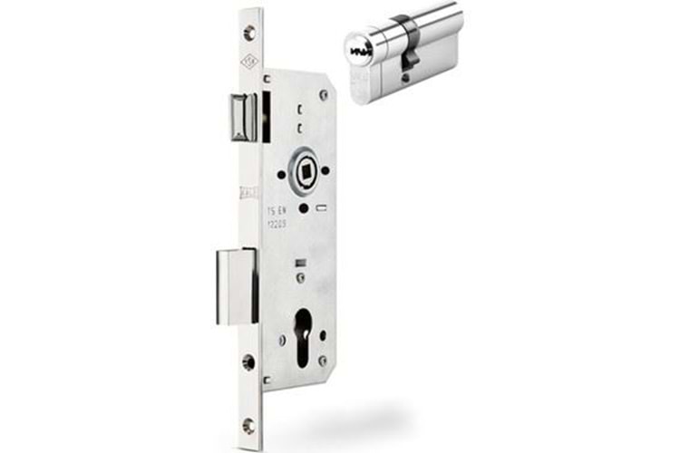 Kale Kilit 152R 45 mm Standart Silindirli Kilit 68 mm Rozet Delik 3 Milli Nikel