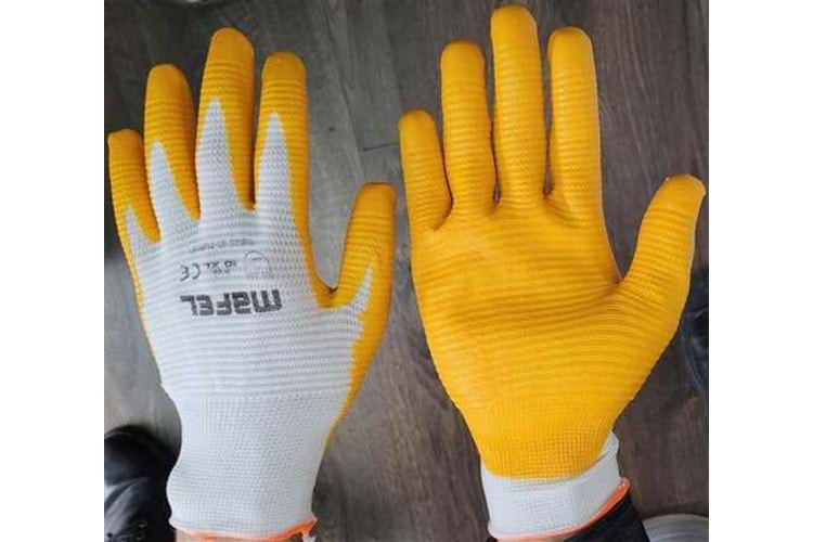 MF005 Nitril Eldiven Tam Zebra Sarı