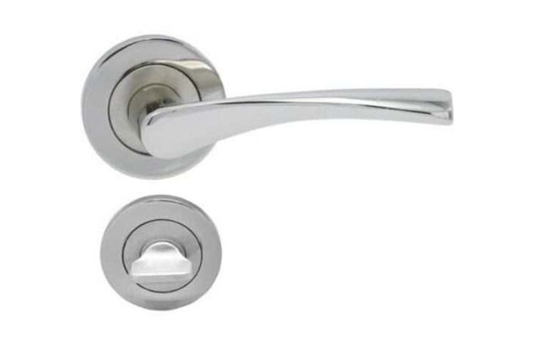 Rozetli Kapı Kolu Murat ( Bravo ) Nikel - Saten Wc