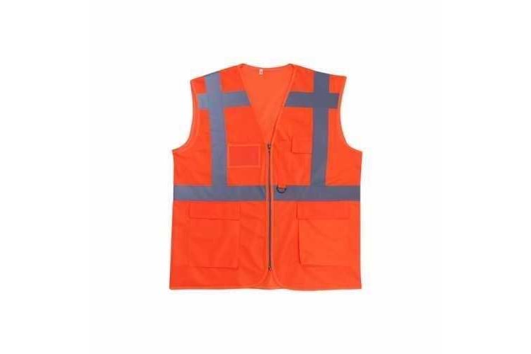 İkaz Yeleği Turuncu Mühendis Tip Cepli