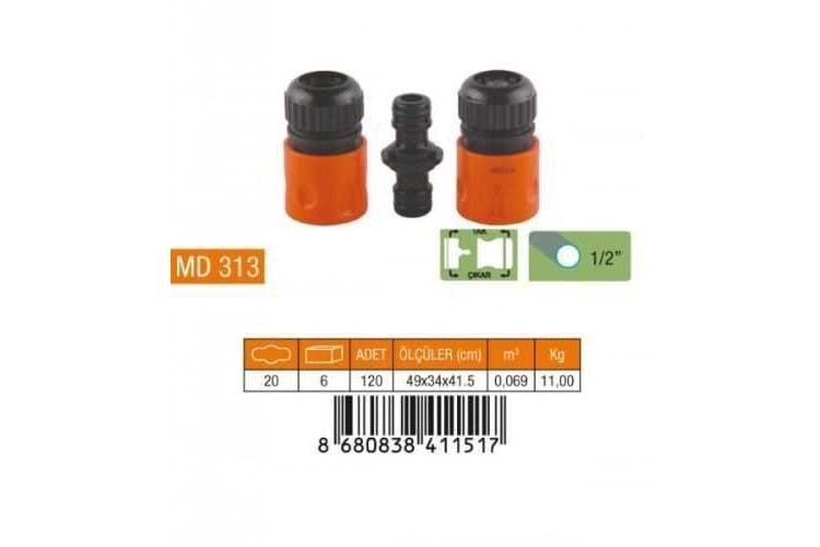 Medalyan Oto. Hortum Bağlantısı (3 Lü Set 1/2