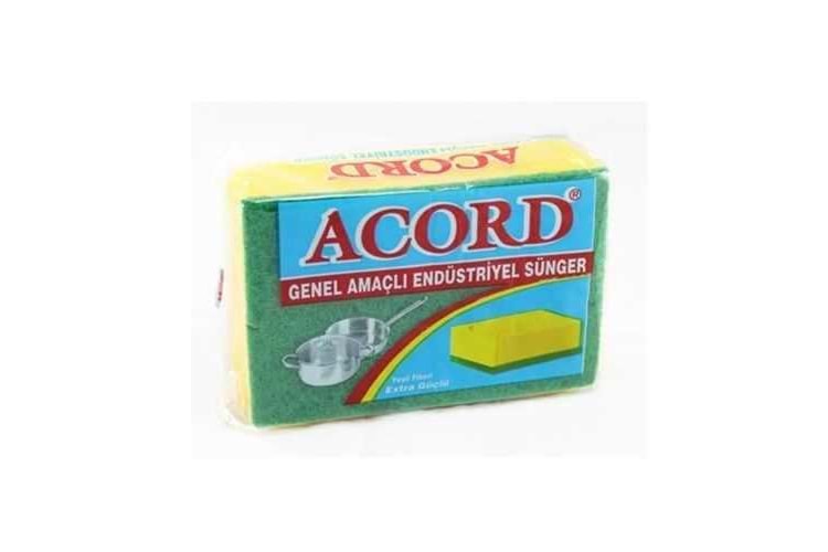 Acord Endüstriyel Düz Bulaşık Süngeri 4 lü