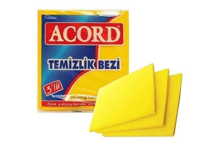 Acord Sarı Temizlik Bezi 3 lü