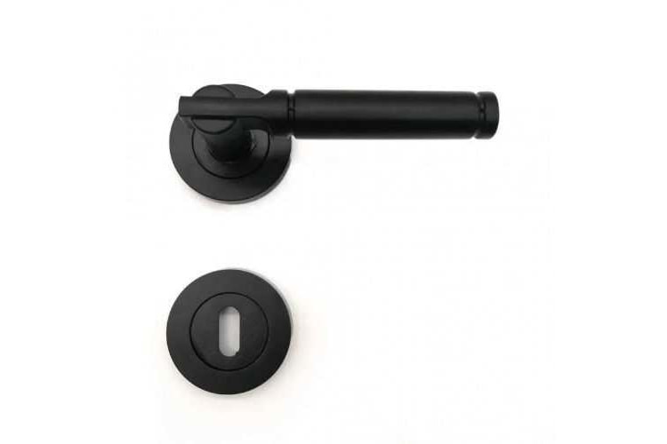 Rozetli Kapı Kolu ( Yağmur ) Siyah Oda