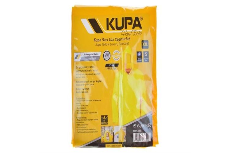 Kupa Lüx Yağmurluk Çıt Çıtlı Sarı KUP8300