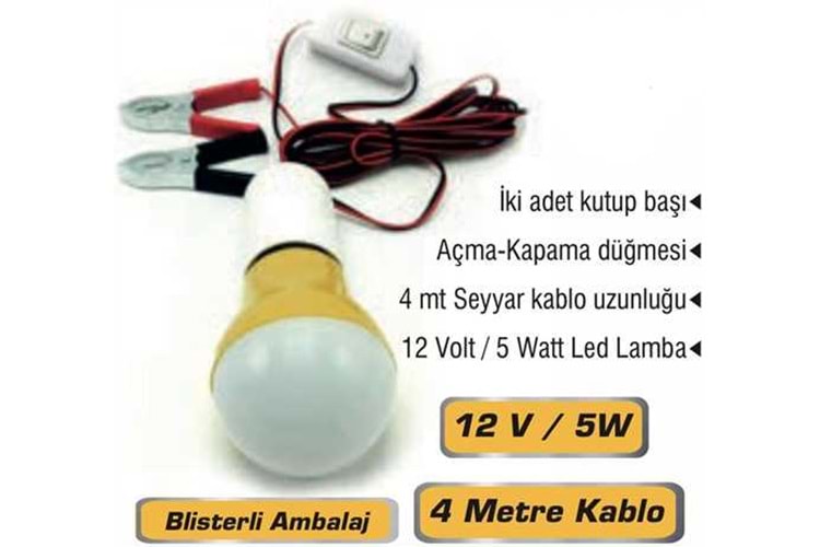 Dmax Plastik Gövde Seyyar Akü Led Lamba OZS1857