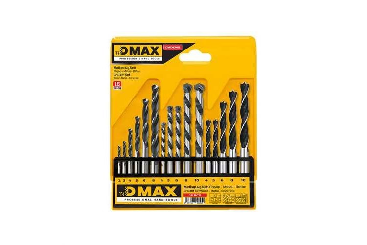 Dmax Ahşap Beton Metal Matkap Ucu Seti 16 Parça DMX4345