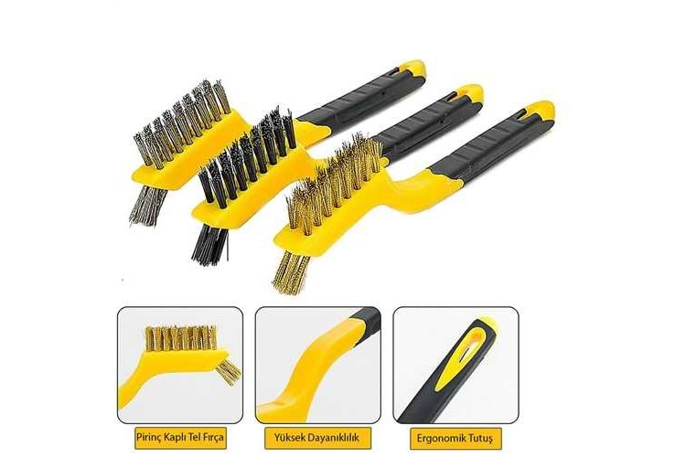 Dmax Tel Fırça Seti 3 Parça DMX4681