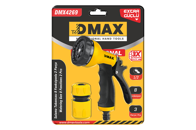 Dmax Sulama Tabancası 8 Fonksiyon 3 Parça DMX4269