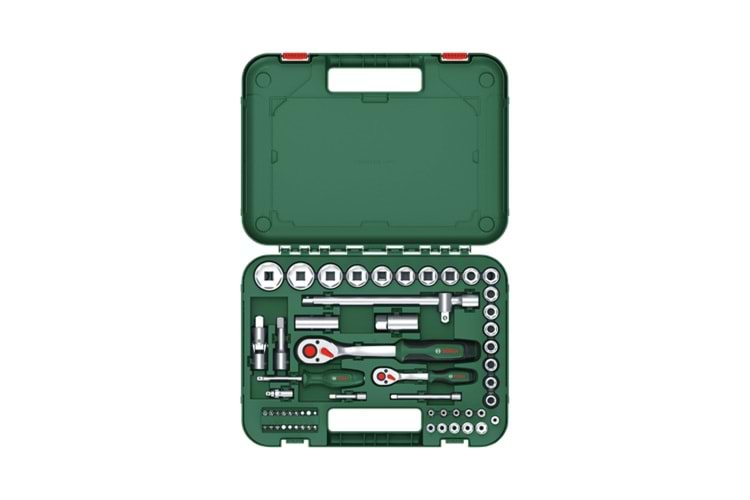 Bosch 1/4 + 1/2 Cırcırlı Somun Sıkma Seti 56 Parça (1600A02Z9G)
