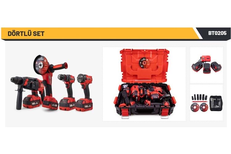 Dawreek BT0205 4 lü Set 10 mm (Akülü Hilti, Canavar, Vidalama, Somun Sıkma)