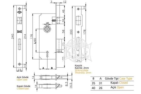 Kale Kilit 151R 40 mm Ekstra Gömme Kapı Kilidi Tek Anahtarlı Nikel