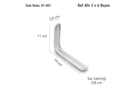Raf Altı 5 X 6 Beyaz ( BA301 )