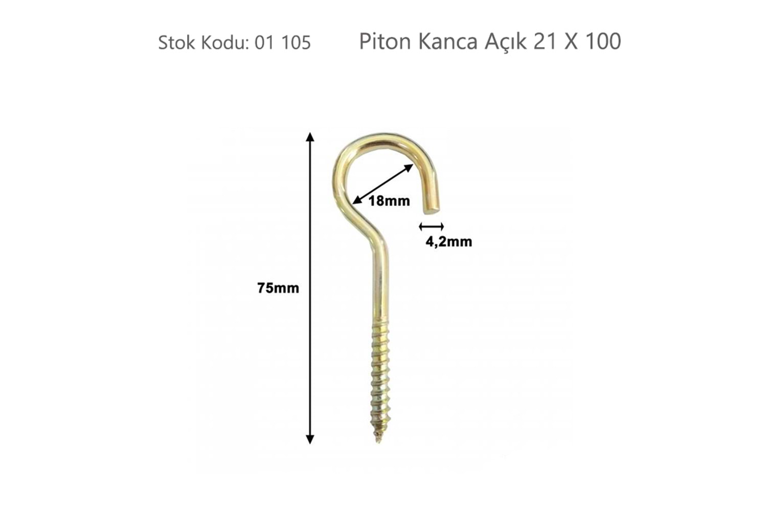 Piton Kanca Açık 21 X 100 ( BA21100 )