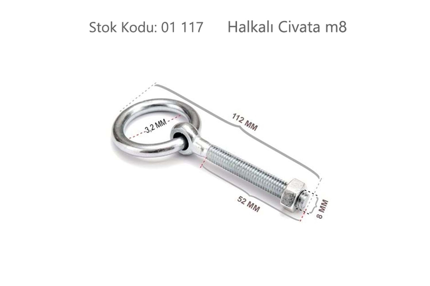 Halkalı Civata m8 ( BA908 )