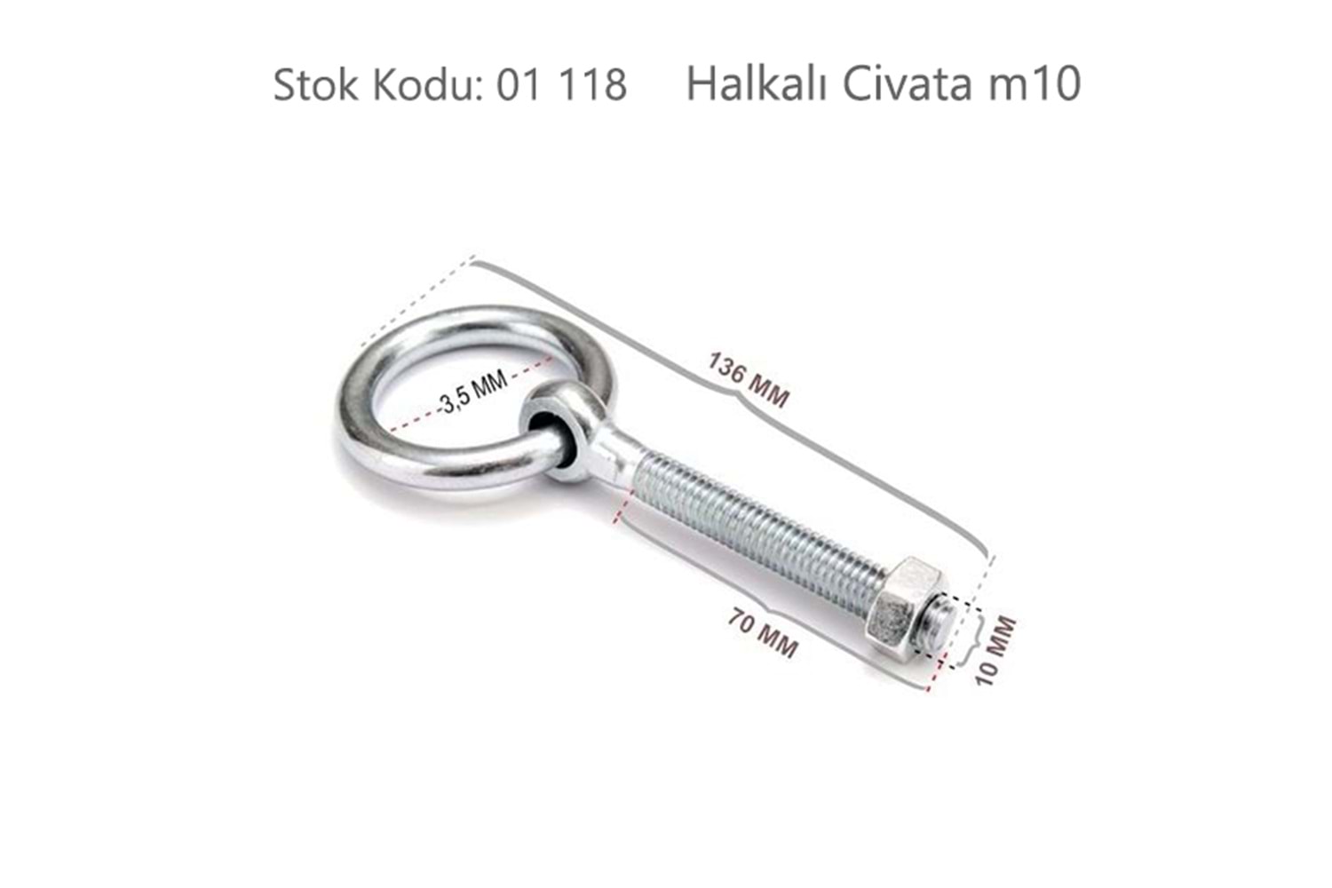 Halkalı Civata m10 ( BA9010 )