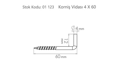 Korniş Vidası 4 X 60 ( BA9246 )