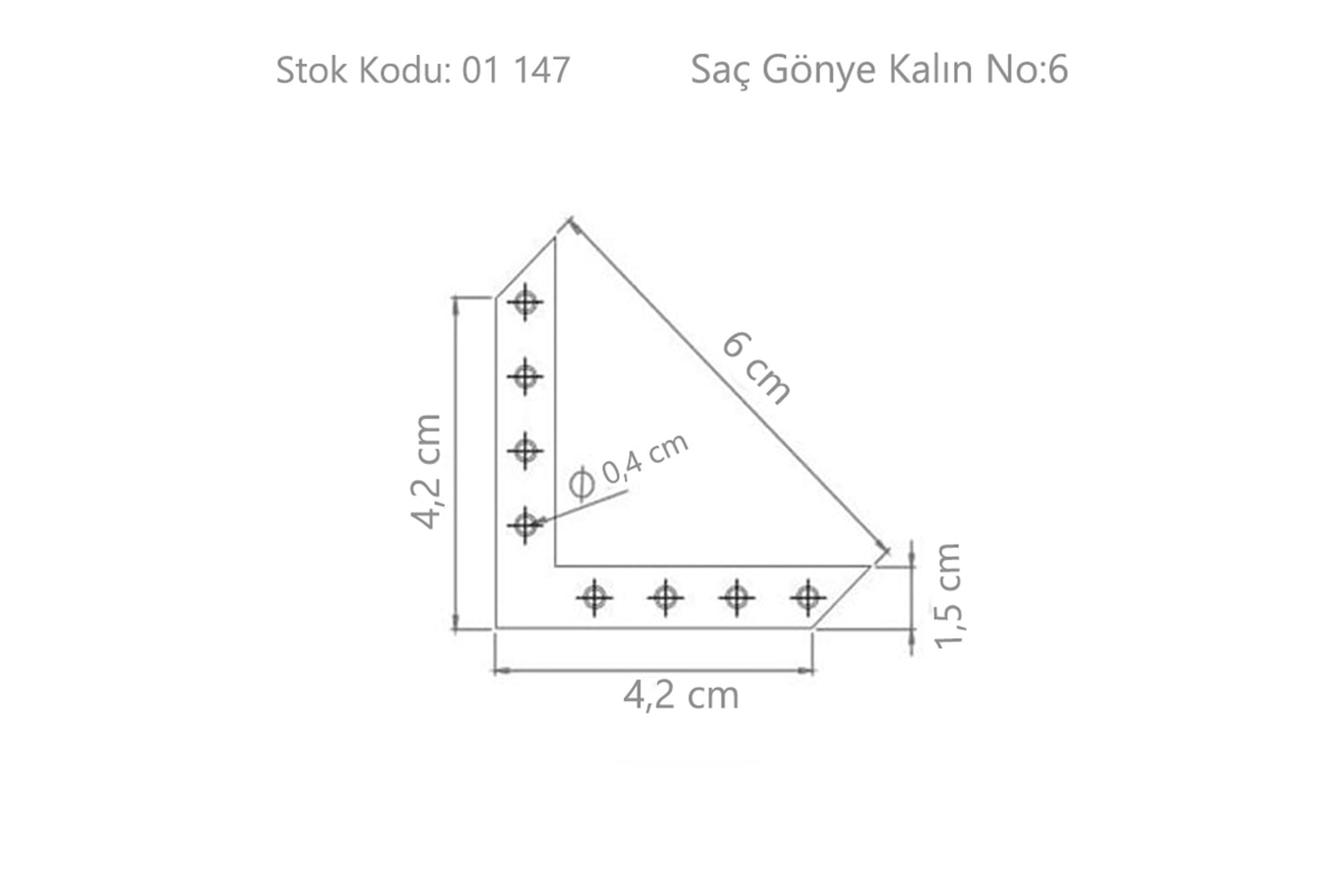 Saç Gönye Kalın No:6 ( BA606 )