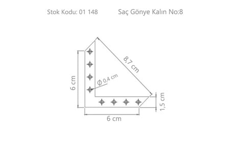 Saç Gönye Kalın No:8 ( BA608 )