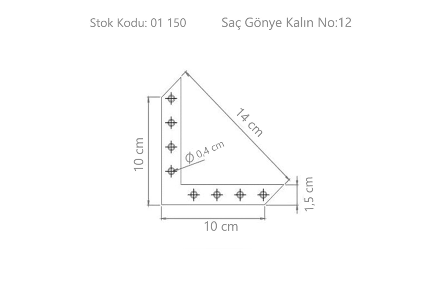 Saç Gönye Kalın No:12 ( BA612 )