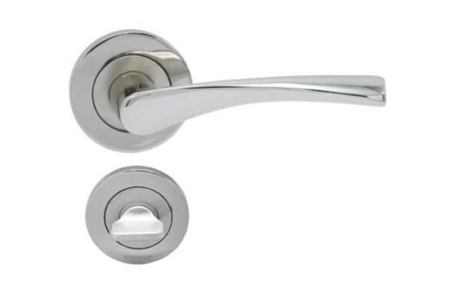 Rozetli Kapı Kolu Murat ( Bravo ) Nikel - Saten Wc