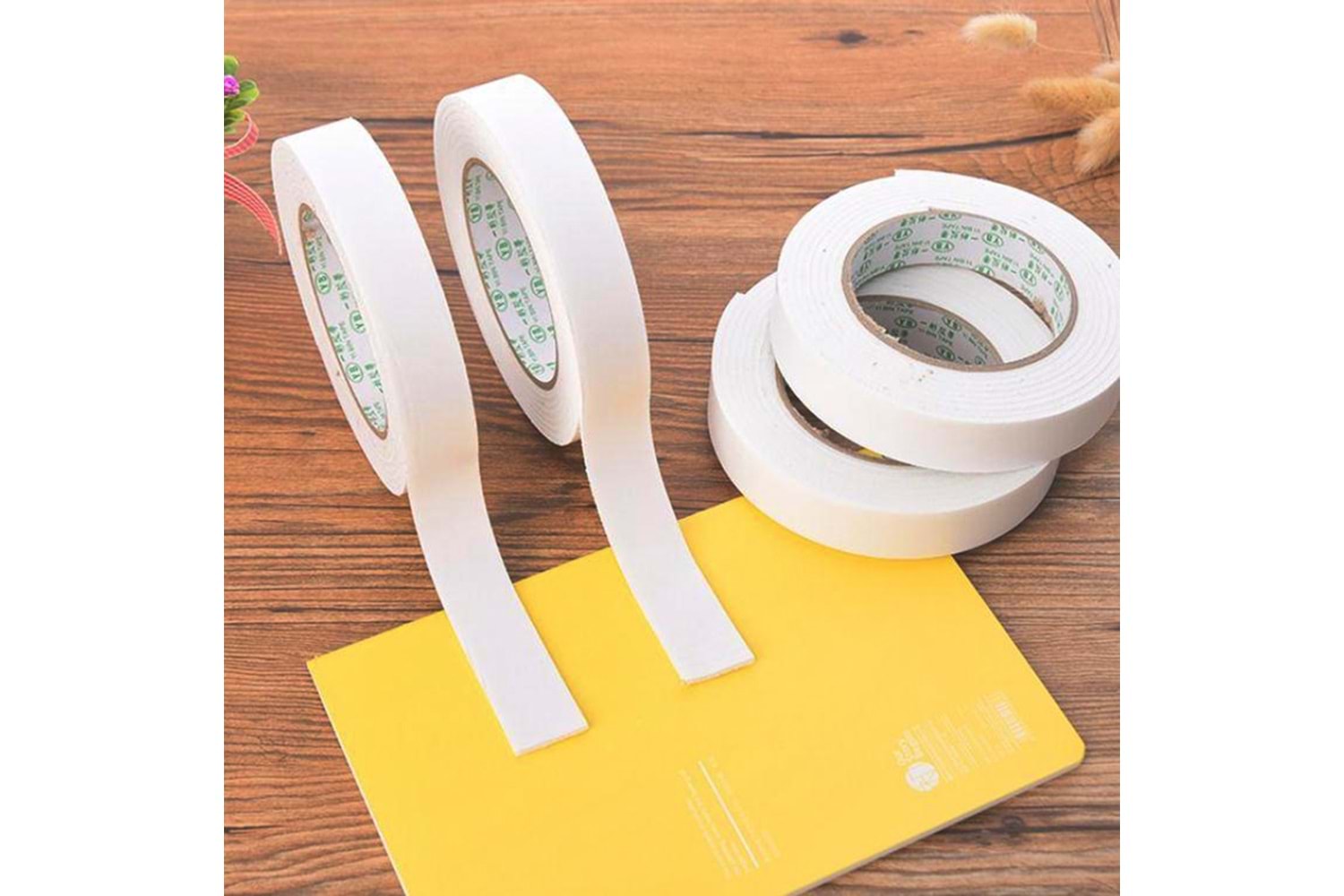 Çift Taraflı Beyaz Köpük Bant 18 MM x 2 MT